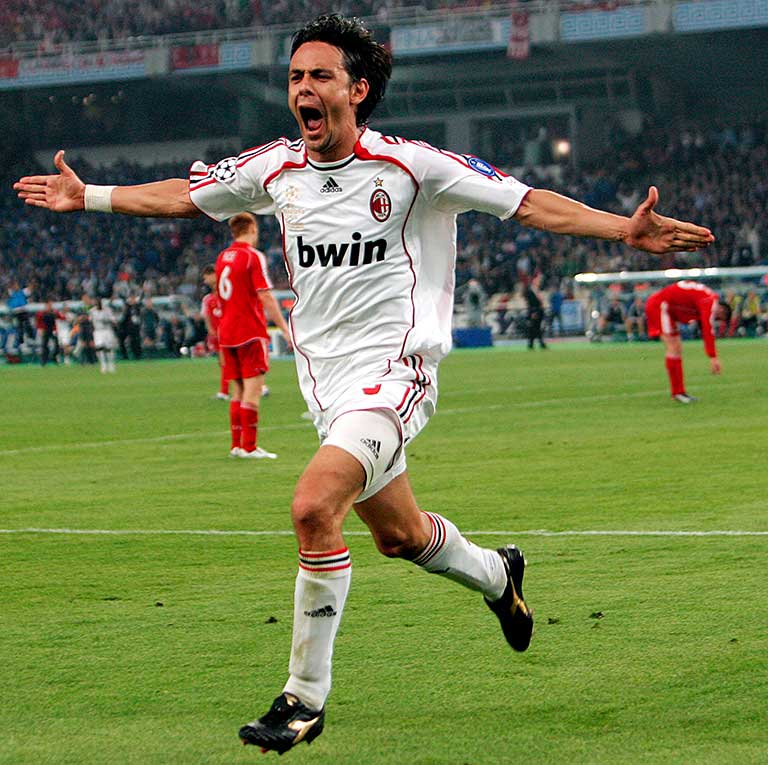 Inzaghi inscrie de doua ori in finala Champions League 2007